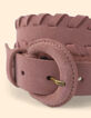 I.Code pink velour leather belt with braided edges-2 I.Code pink velour leather belt with braided edges-2