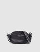 Damen 1440 schwarz Leder Bananentasche-1