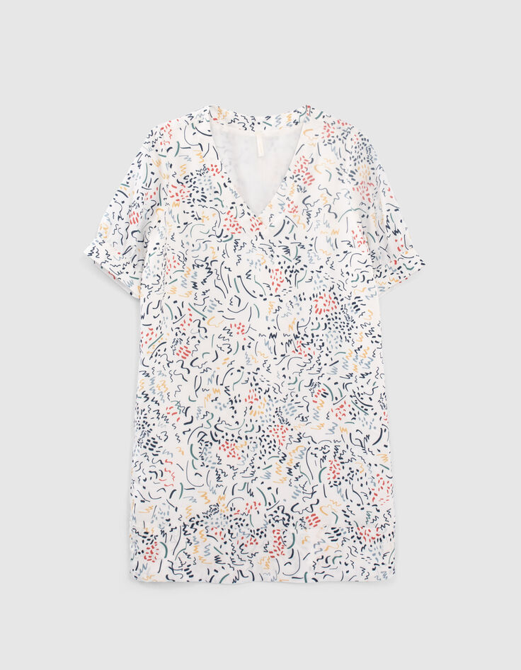 Vestido blanco roto estampado arty I.Code-6 Vestido blanco roto estampado arty I.Code-6