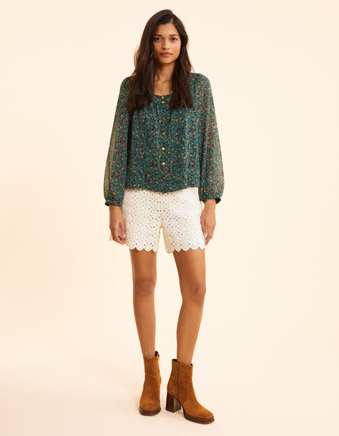 I.Code ecru lace shorts