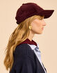 I.Code burgundy velvet cap with embroidered monogram-2