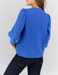 Kobaltblaue Bluse mit englischer Stickerei I.Code -3