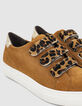 Geelbruine sneakers met velcro luipaard I.Code-3