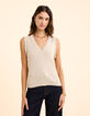 Pull doré sans manches tricot lurex I.Code-4