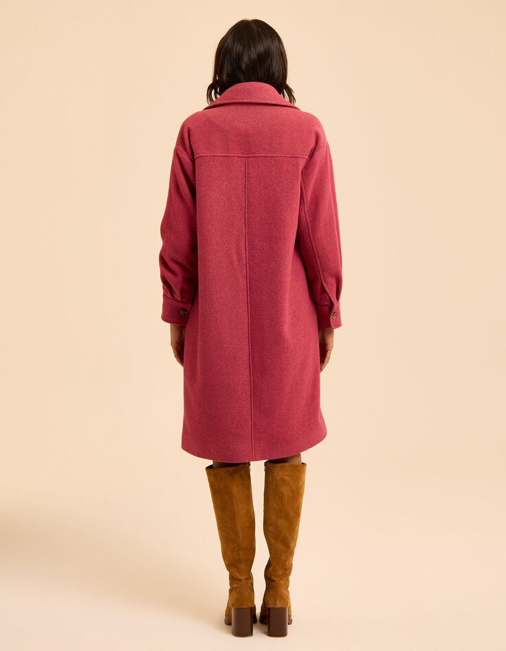 I.Code pink striped long coat-4