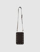Die Tasche T&auml;schchen braun Leder &Ouml;sen Damen-2