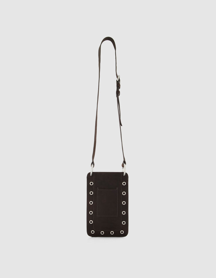 Die Tasche T&auml;schchen braun Leder &Ouml;sen Damen-2