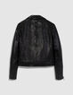 Schwarze Bikerjacke aus Leder f&uuml;r Damen-7