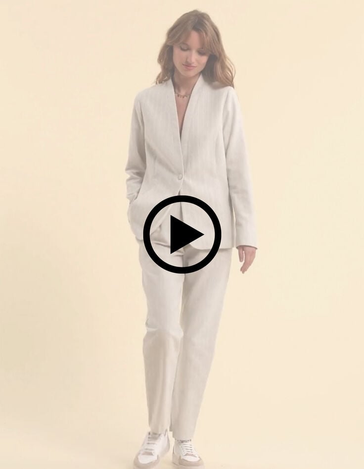 Grey tennis stripe suit jacket I.Code-9