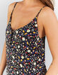 I.Code black jumpsuit with colour floral leopard print-2