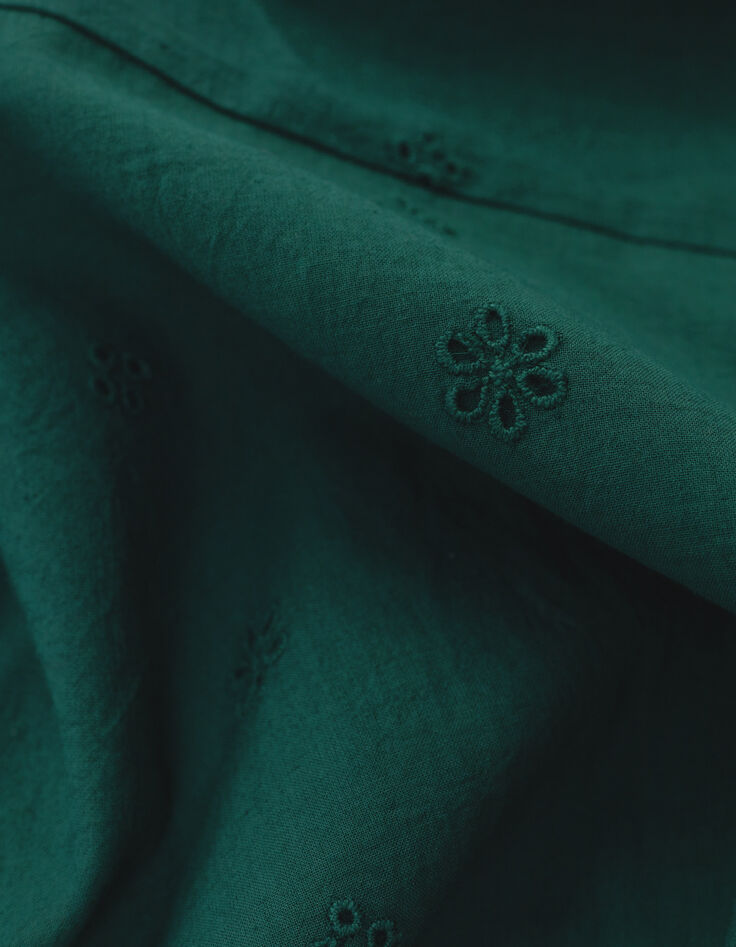 Top vert broderie anglaise boutonnage croisé I.Code-7 Top vert broderie anglaise boutonnage croisé I.Code-7
