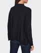 Schwarzer Strickpullover mit Nieten I.Code -3