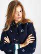 I.Code navy Girl Gang embroidered mesh baseball jacket-2