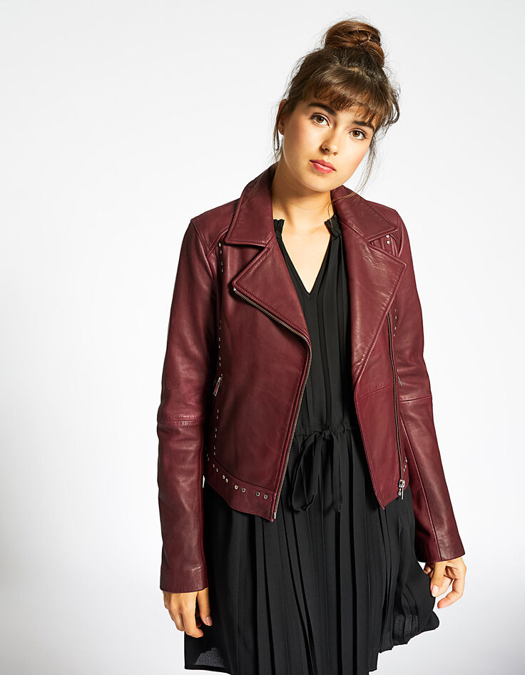 Veste en cuir rouge I.Code-1