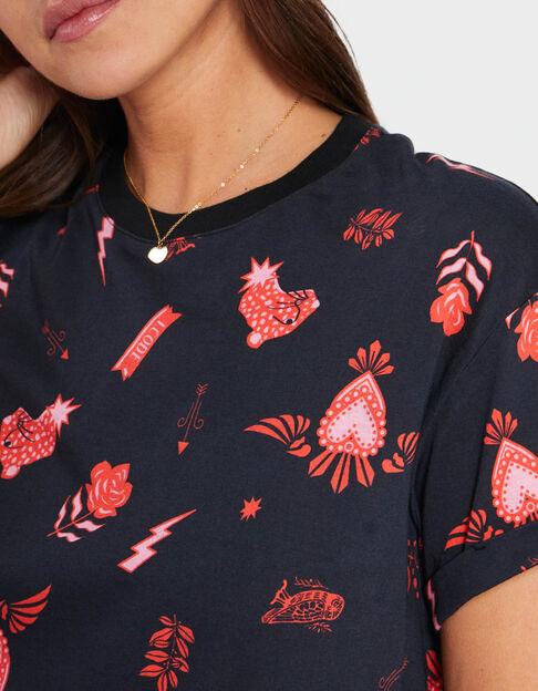 Tee-shirt noir allover rock I.Code 