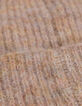Bonnet beige tricot côtelé broderie I.Code-4