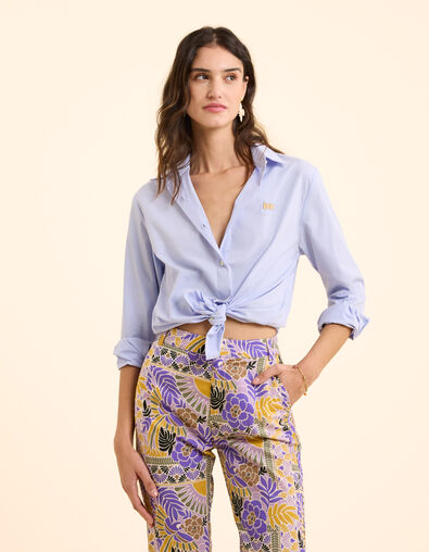 Chemise bleu ciel broderie monogramme I.Code