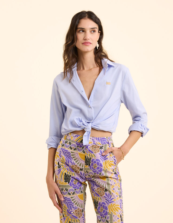 Chemise bleu ciel broderie monogramme I.Code-1