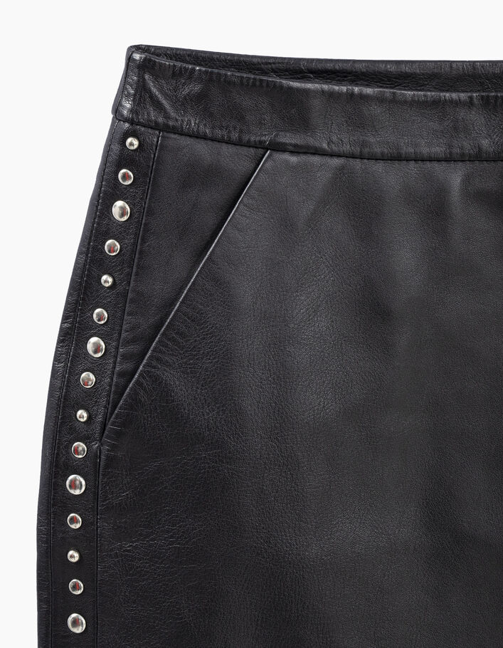Falda corta de cuero negro con tachuelas I.Code - I.CODE
