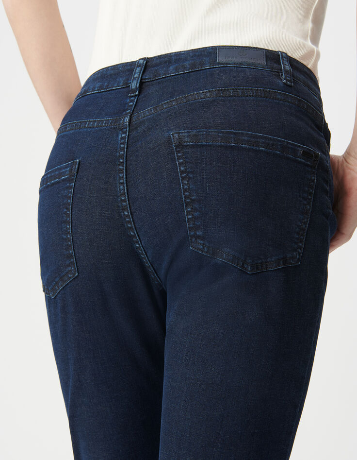 Damen Jeans gerade blau schwarz powerstretch cropped-3