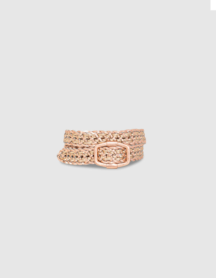 Ceinture cuivrée et dorée en cuir tressé I.Code-1