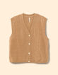 I.Code ecru cable knit sleeveless cardigan-7