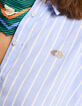 Chemise bleue motif rayures broderie double cœur I.Code-4