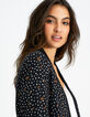 Zwarte blazer print stippen en palmen I.Code-5