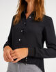 Camisa negra fluida plisada detrás I.Code-4