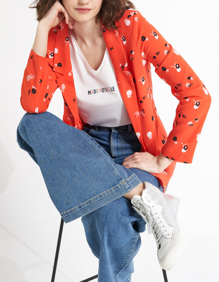 Blazer spicy orange, spicy bloemen I.Code-1