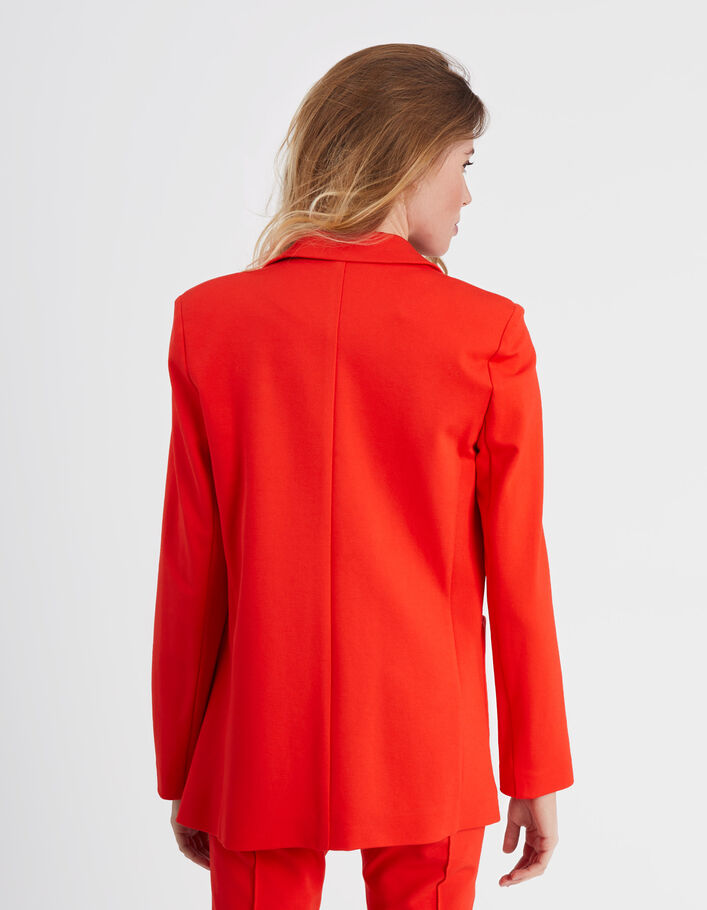 I.Code crimson red Milano knit suit jacket - I.CODE