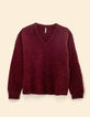 Jersey cuello V burdeos punto MARINE I.Code-7