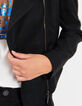 Veste noire carreaux bleus esprit motard I.Code-3
