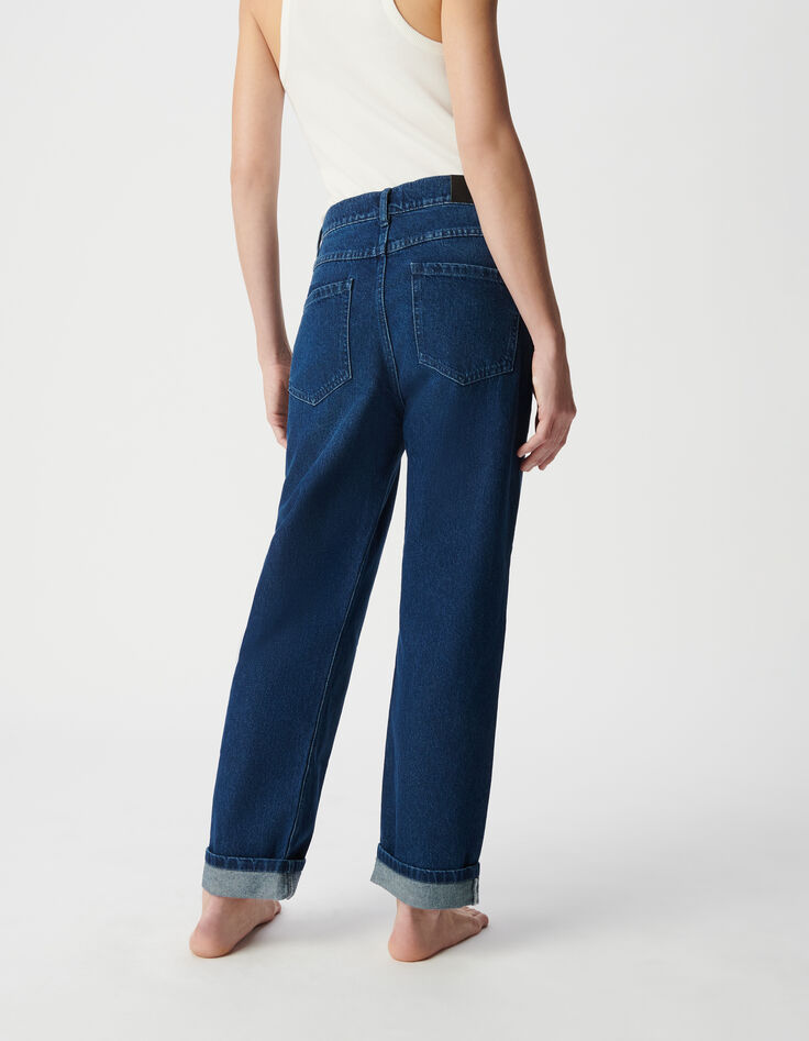 Blaue Damen-Cropped Boyfriend-Jeans-3