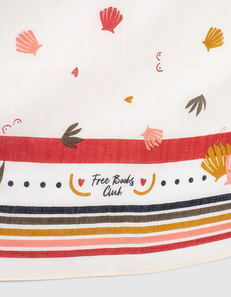 Foulard carré écru à message I.Code-5