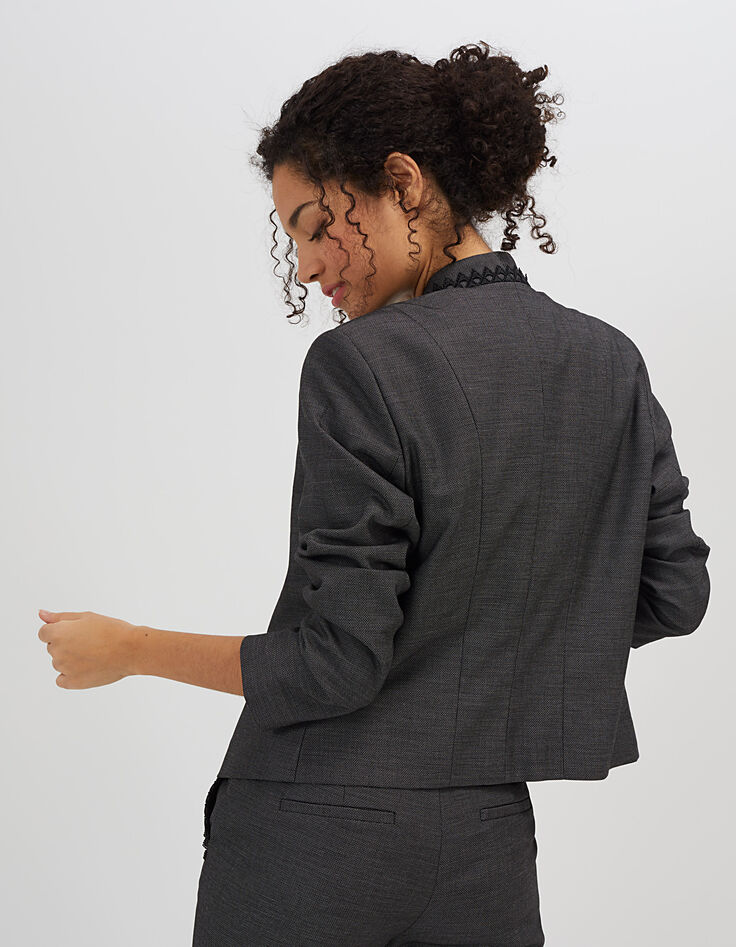 Schwarzer Blazer mit Spitze I.Code-3
