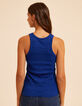 Débardeur bleu maille ajourée fantaisie lurex I.Code-3