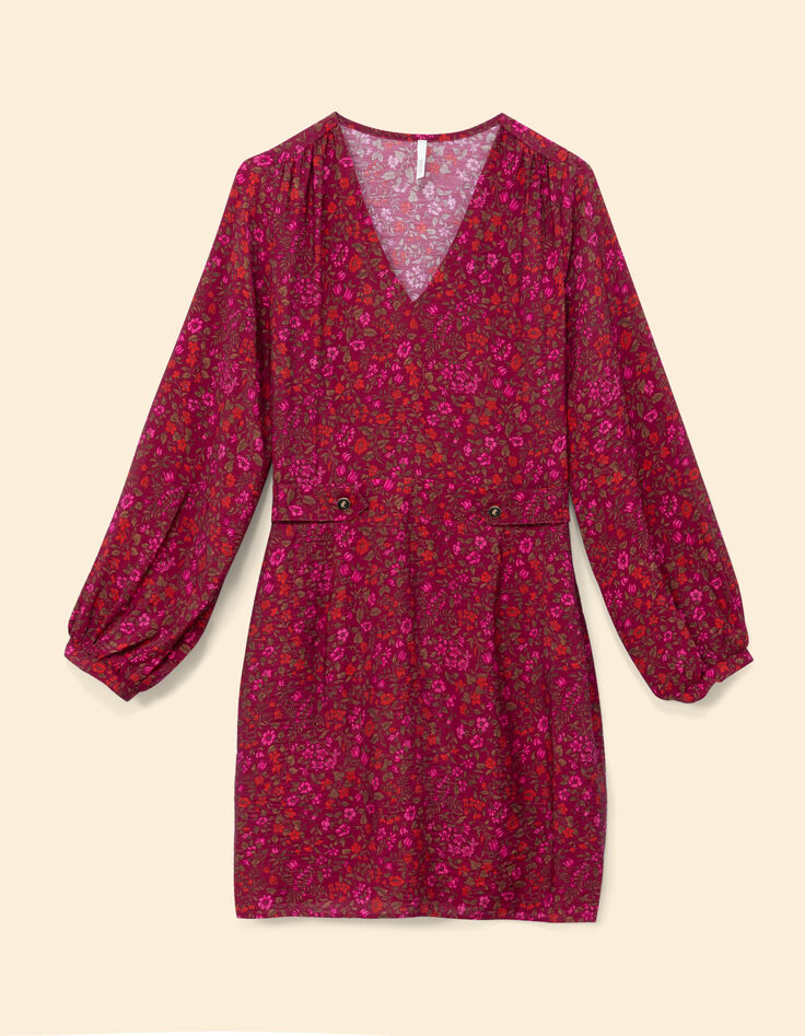 Roze jurk bloemenprint I.Code-7
