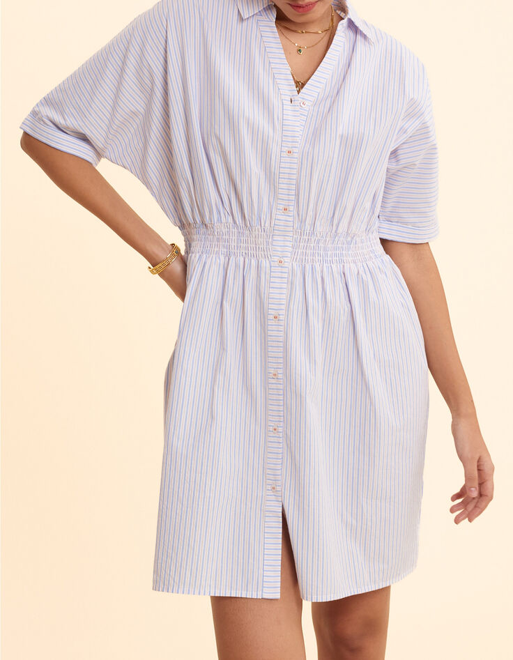 Witte hemdjurk cropped strepenmotief I.Code-2