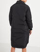Lange, schwarze Steppjacke mit Maxi-Taschen I.Code-3