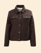 I.Code brown fur-lined woolcloth short coat-6