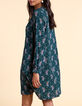 I.Code paisley print midnight green dress-4