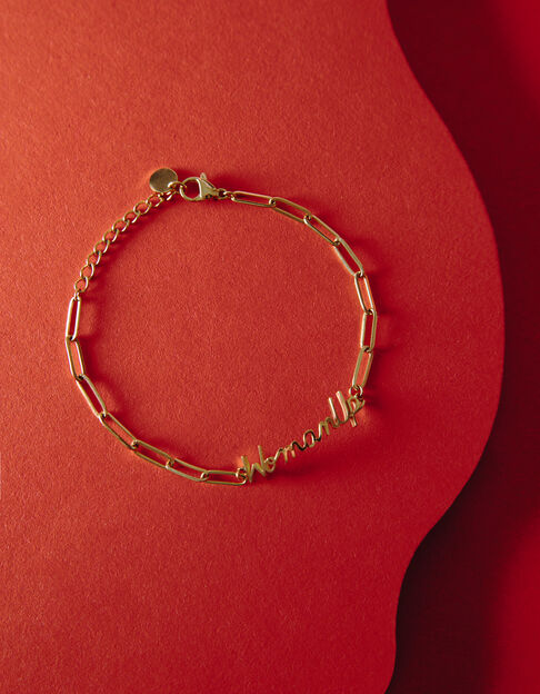 Bracelet doré avec message I.Code
