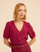 Top manches courtes rose boutons fleurs I.Code-3
