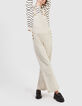Beige tuinbroek met fijne strepen I.Code-1