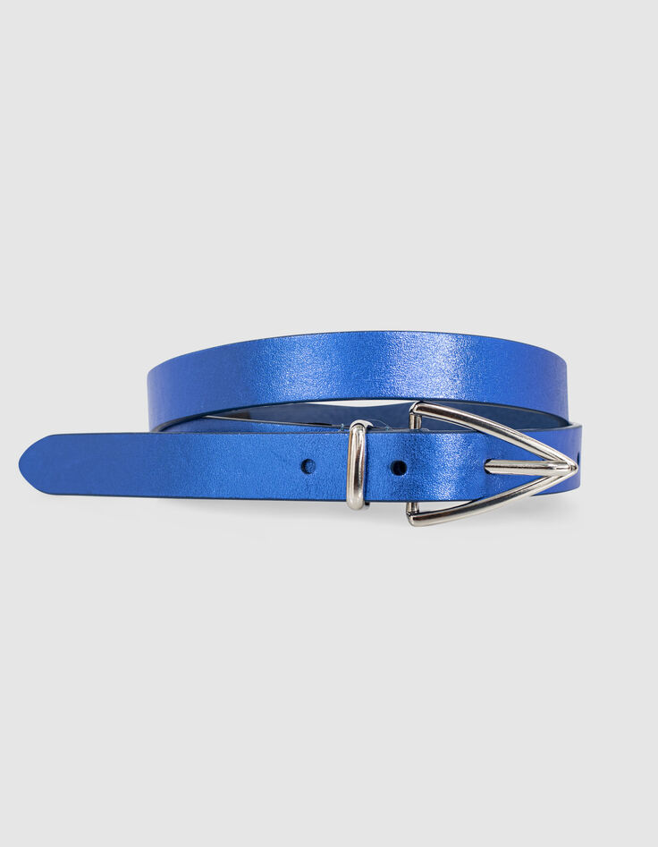 Kobalt metallic leren riem I.Code-6