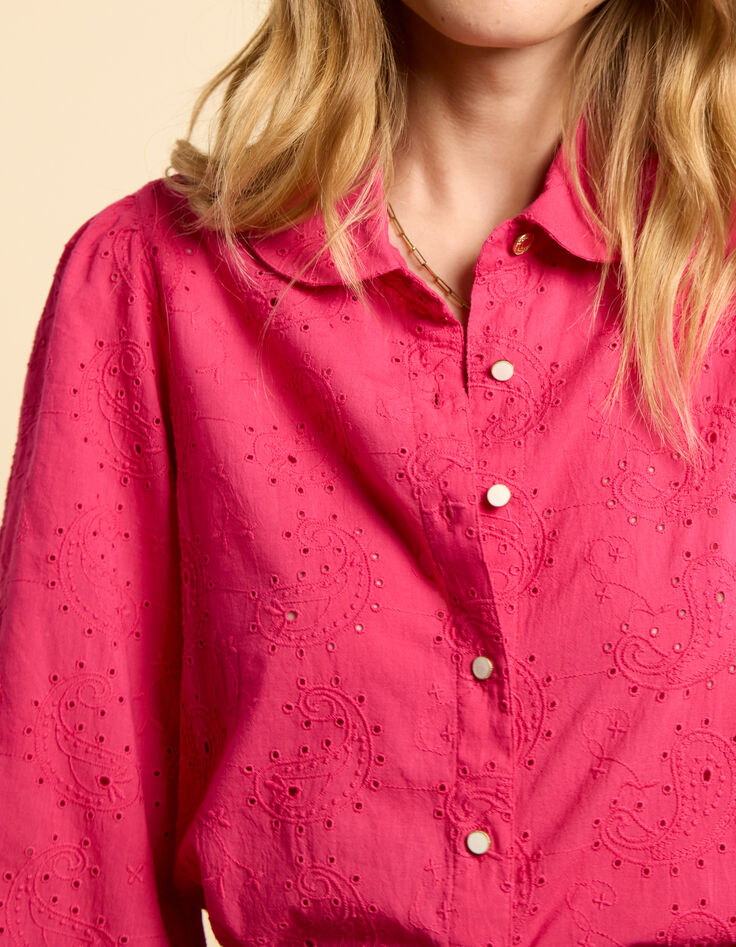 Magenta overhemd broderie anglaise I.Code-4 Magenta overhemd broderie anglaise I.Code-4