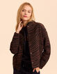 Blouson noir motif z&egrave;bre esprit teddy I.Code-1