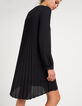 Vestido negro cuello cremallera espalda plisada I.Code-6