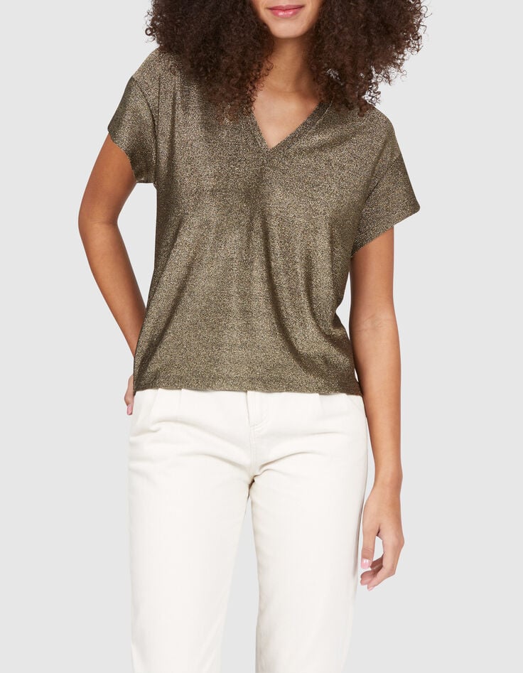 Tee-shirt dor&eacute; maille brillante I.Code-2